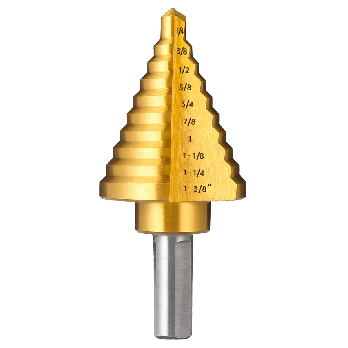 IRONANT 1/4" to 1-3/8" Titanium HSS Step Drill Bit for Metal Unibit