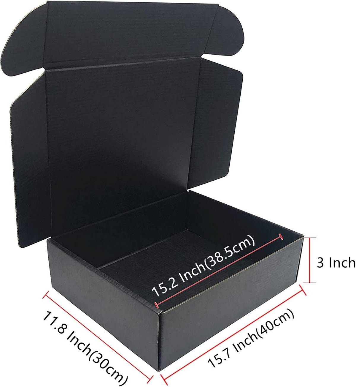 Black Shipping Boxes 15.7x11.8x3.1 Inch Cardboard Storage Mailer Box 10Pack
