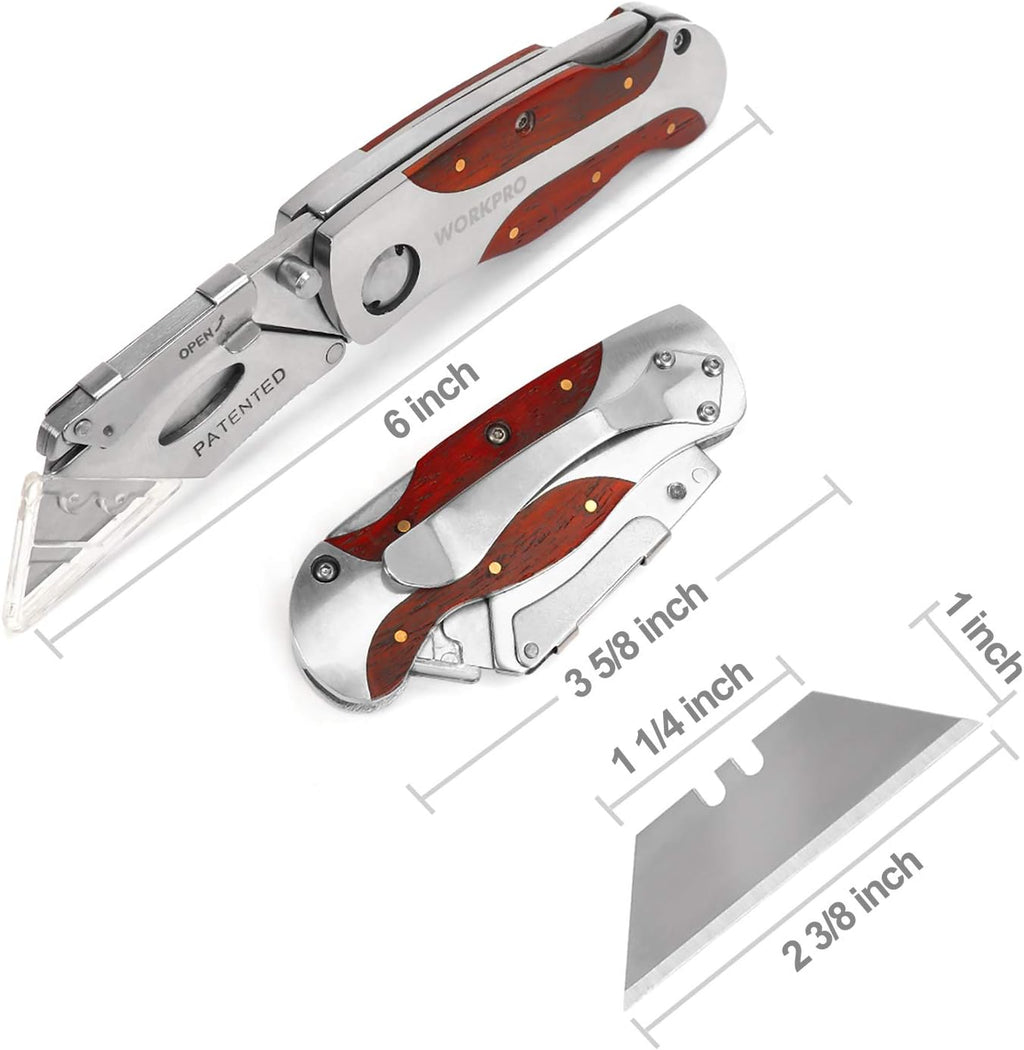 Quick-Change Utility Knife, Classical Retro Style Wood Grain Handle