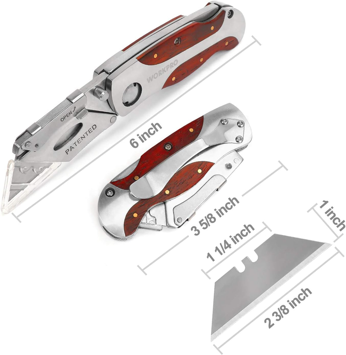 Quick-Change Utility Knife, Classical Retro Style Wood Grain Handle