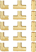 SUNGATOR 15-Pack 3/4 Inch PEX Fittings Kit, 5 Each Elbow, Tee, Coupling Kit