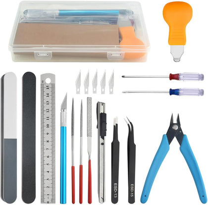 20 PCS Model Tool Kit Hobby Building Tools Set Modeler Basic Tools for Gundam Plastic Models Assembling Building