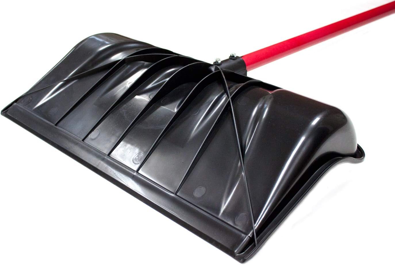22" Combo Snow Shovel Pusher Fiberglass Handle, Made in USA | Top-grade poly; head 12.75"x22"x4.5"; 56" length;