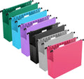 Extra Capacity Plastic Hanging File Folders,12 Pack Reinforced Expanding Hang Folder Letter Size,Accordian