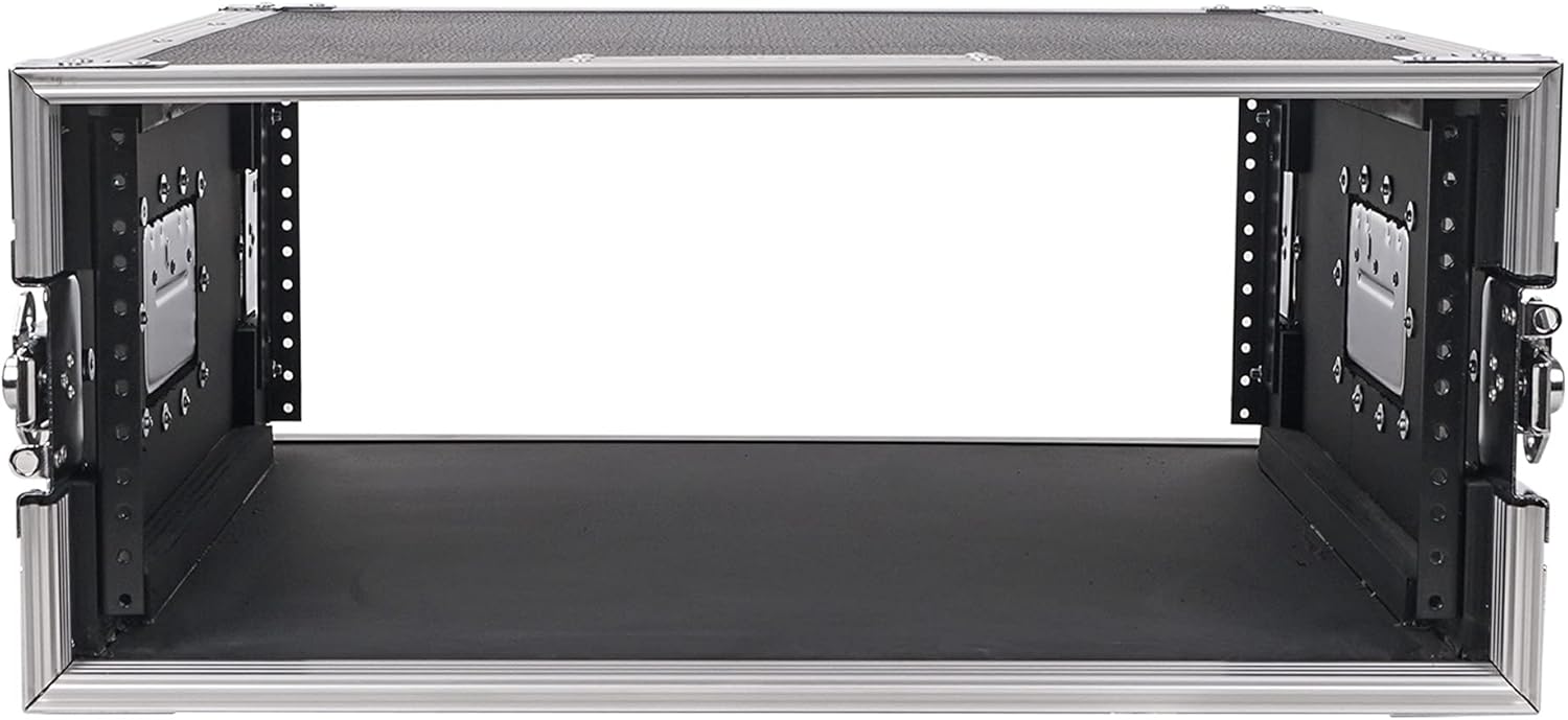 4U PA/DJ Rack/Road Case, 4-Space, with 21" Rackable Depth, Plywood, Metal Ball Corners, Pro Tour Grade Flight Case