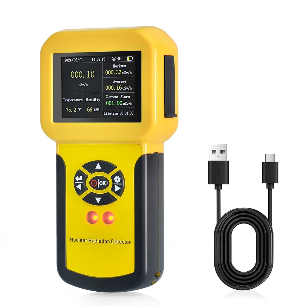 HOLDPEAK Geiger Counter, Rechargeable Nuclear Radiation Detector with LCD Display, Beta, Gamma & X-ray Detection, 5