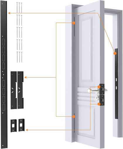 5-Piece Door Reinforcement Set for Jamb,Frame & Hinges Door Lock Security | ,Door Jamb Reinforcement Set,Anti Door