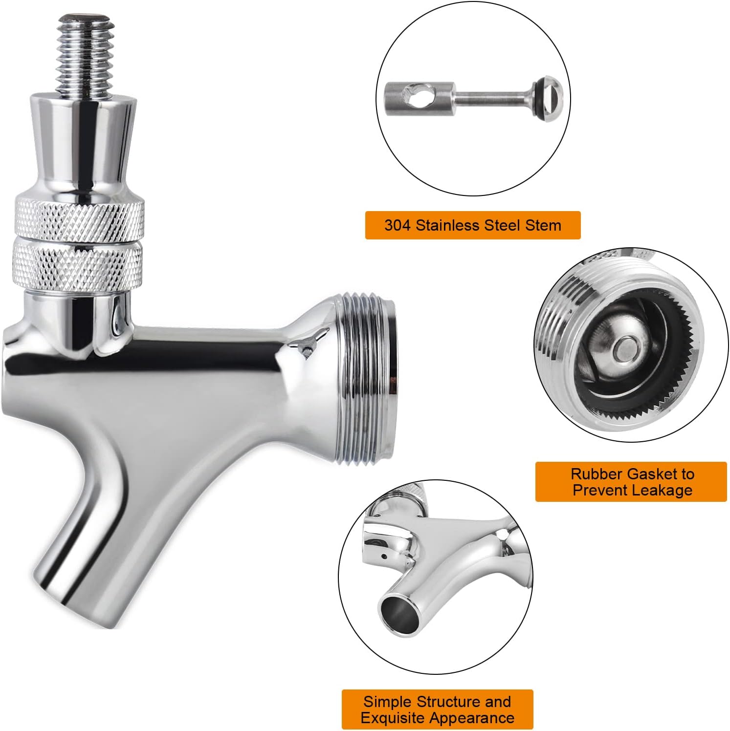 Ball Lock Tap Draft Beer Faucet, Ball Lock Keg Tap for Corny Cornelius Keg | Ball Lock Quick Disconnect,Beer Tap