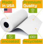 USA Made 18" x 8640" (720 ft) White Kraft Paper Roll, Large Size