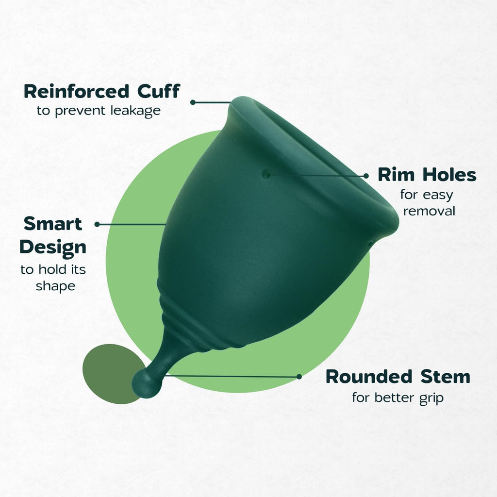 Reusable Menstrual Cups (Small & Large) Set of 2 with Box, 100% Soft Silicone, Copa Menstruelle, Period Cup, Heavy &