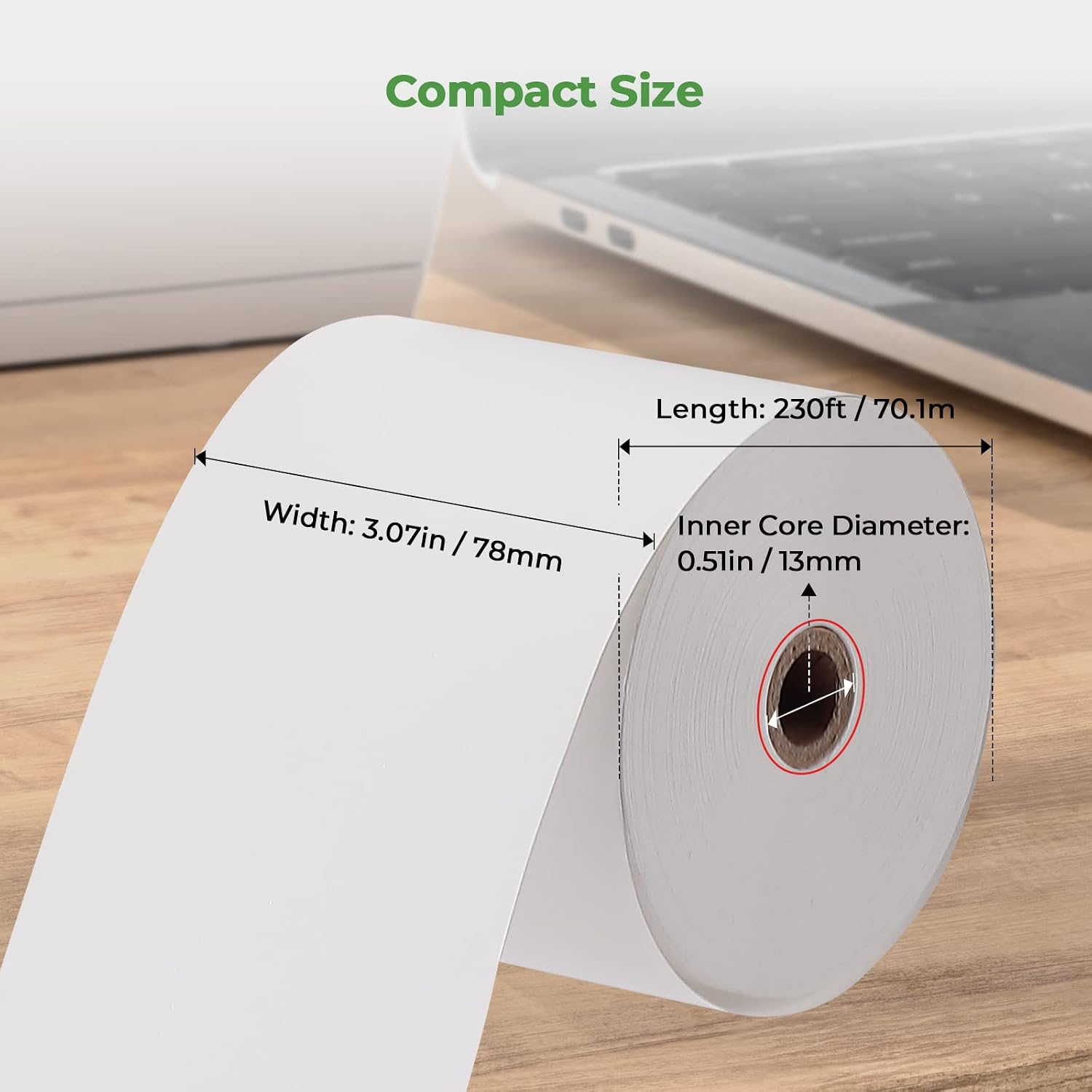Thermal Paper 3 1/8 x 230ft, 10 Rolls Receipt Paper Work for Star Micronics TSP100 TSP143 Epson 80mm Receipt Printer