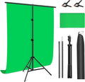 Green Screen Backdrop Kit with Stand, PULUZ 3.2x6.5ft Portable GreenScreen Background Stand, T-Shape Green Screen