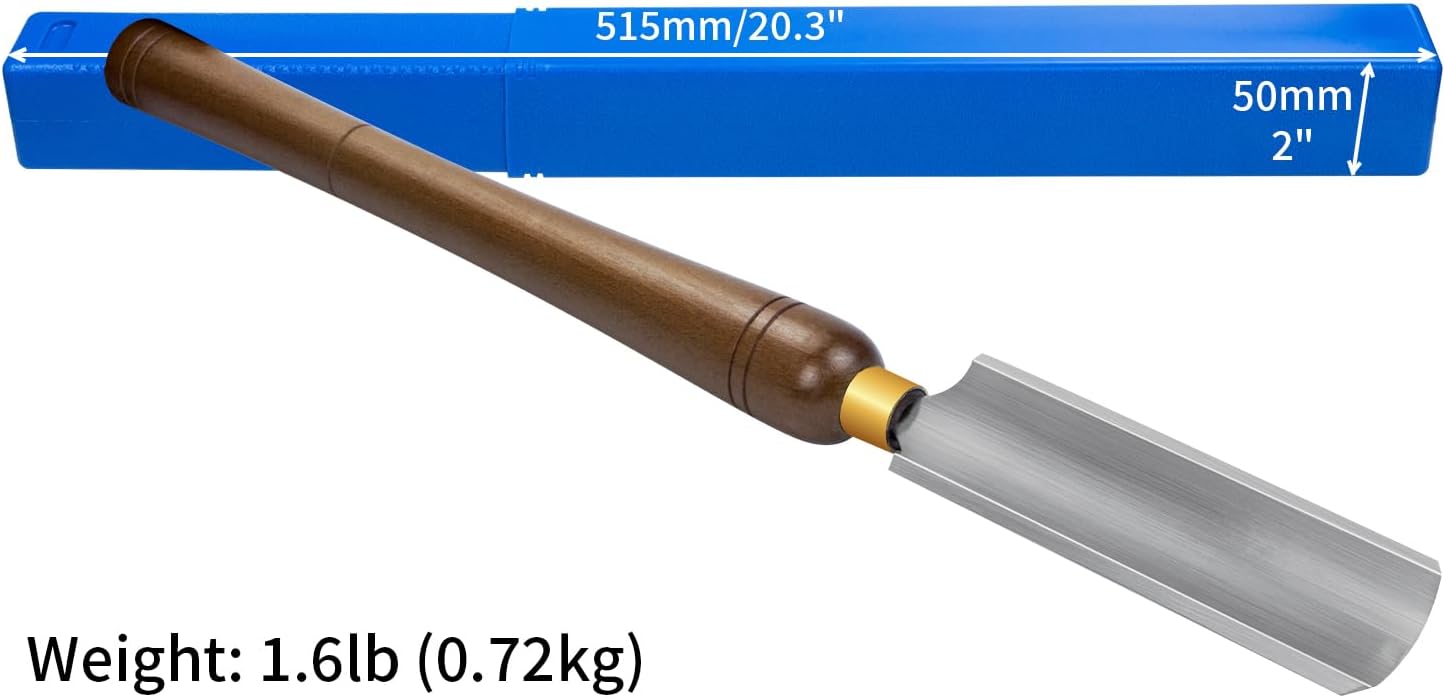 2-Inch HSS Spindle Roughing Gouge, Lathe Chisel for Wood Turning | M2 High-Speed Steel With HRC60 Hardness, Precision