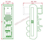 Electronics-Salon Slim DIN Rail Mount RJ45 8P8C Breakout Board Interface Module.