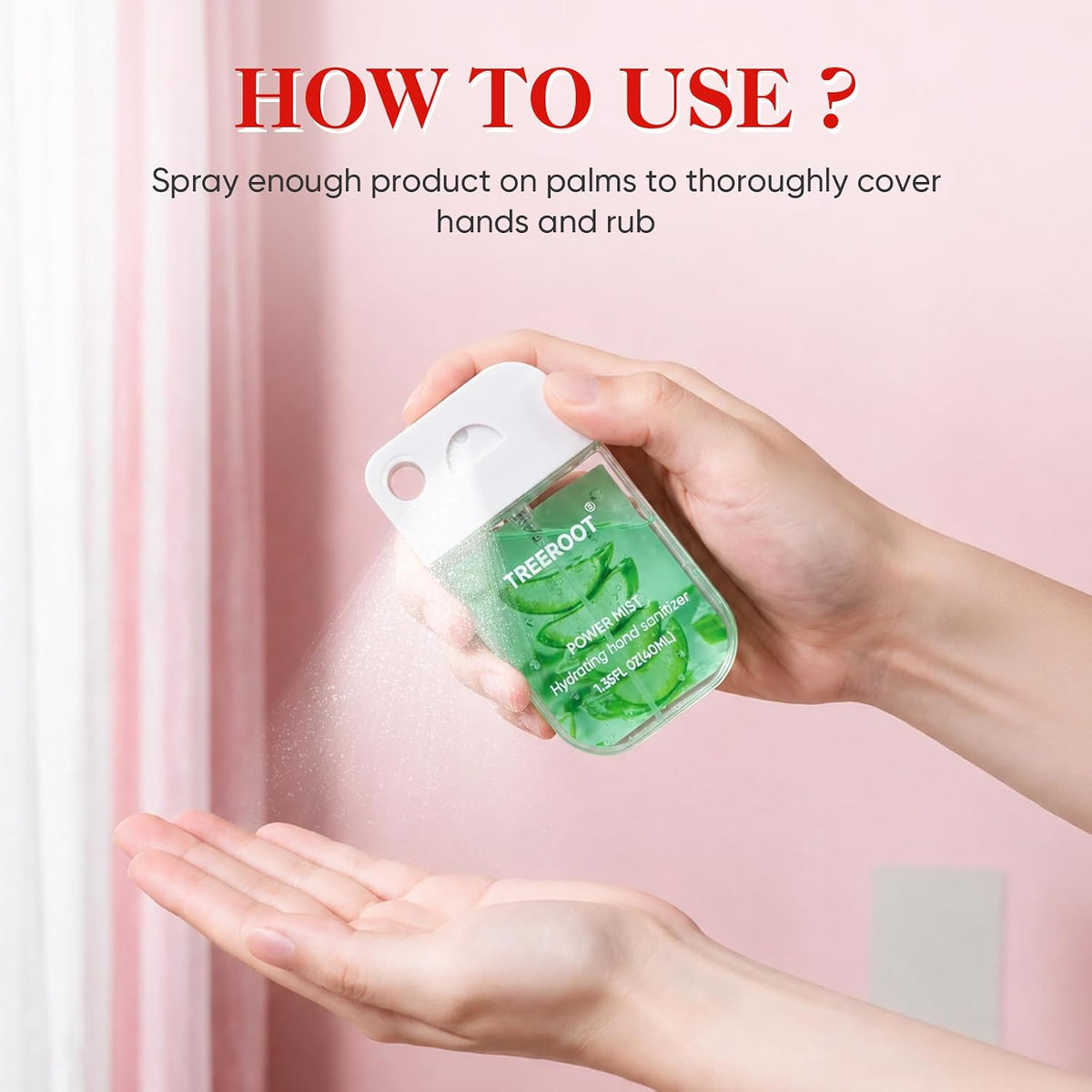 4 Pack Hand Sanitizer Spray, Hydrating Travel Size-Alcohol-Free