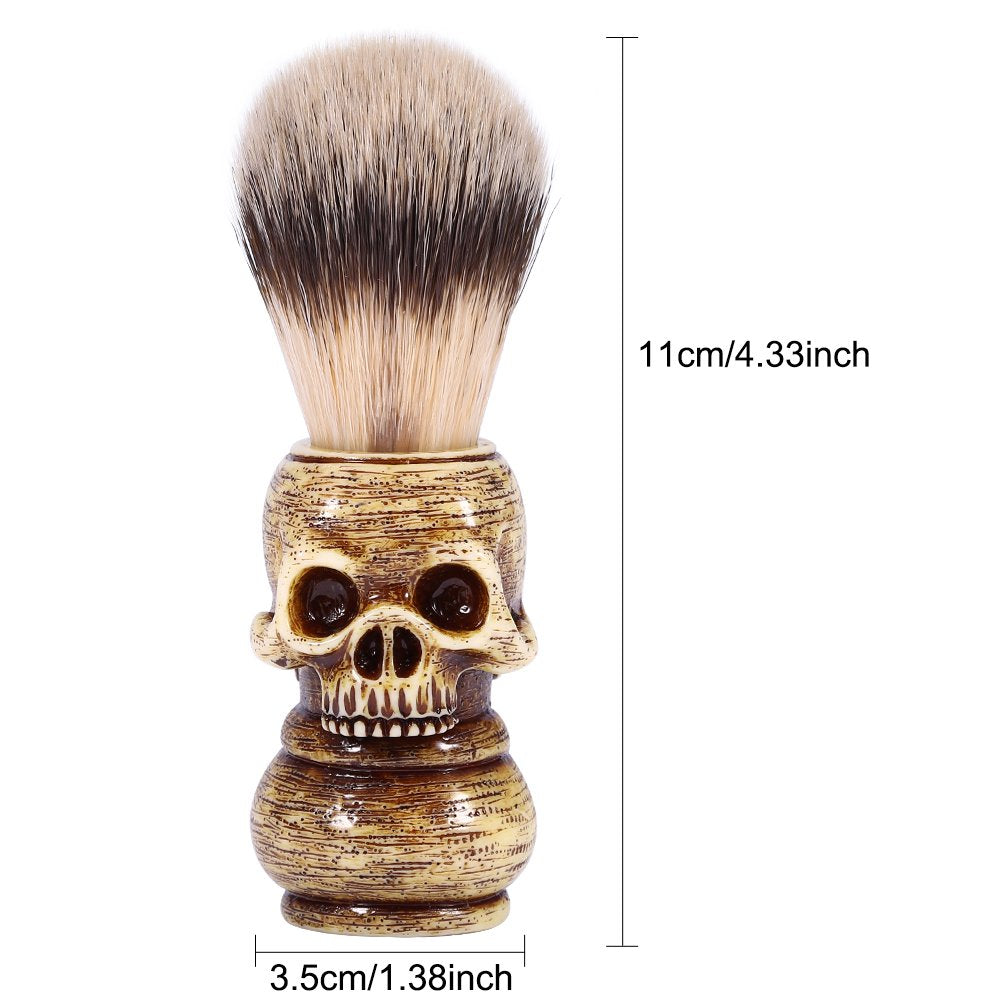 Shaving Brushes, Skull Shaped Handle, Rich and Fast Lather Men Shaving Brush, Barber Grooming, Shave Brush for Wet