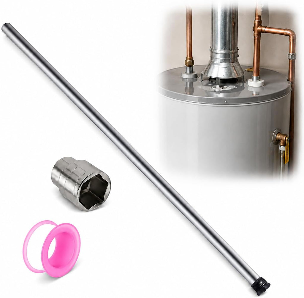 32" Magnesium Anode Rod for Hot Water Heater, 3/4" NPT