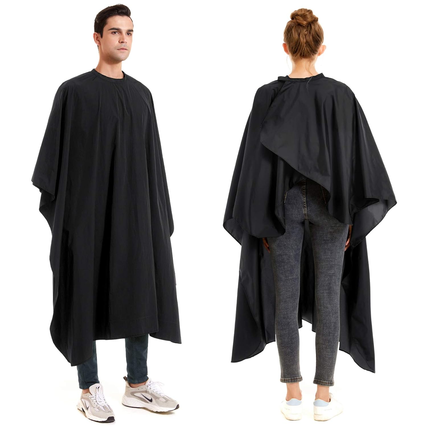 Nylon Barber Cape 64"x56" Waterproof Salon Large Hair Cutting Cape Haircut for Men with Adjustable Snap Closure Color