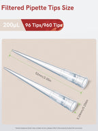 200ul Sterile Filter Pipette Tips, Universal Racked Tips, 960 Tips