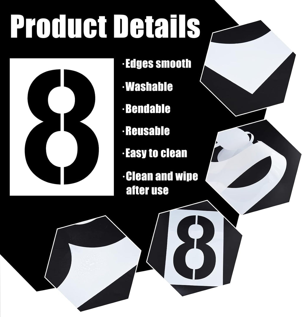 18 Inch Large Number Stencils Set, 0-9 Address Pavement Templates, Large Size Reusable Number Stencil Suitable for