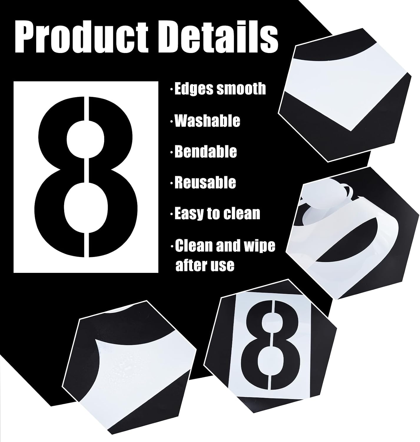 18 Inch Large Number Stencils Set, 0-9 Address Pavement Templates, Large Size Reusable Number Stencil Suitable for