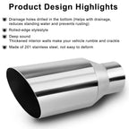 2pcs 2.5"Inlet Weld-On Exhaust Tip, 4" Outlet 9" Length