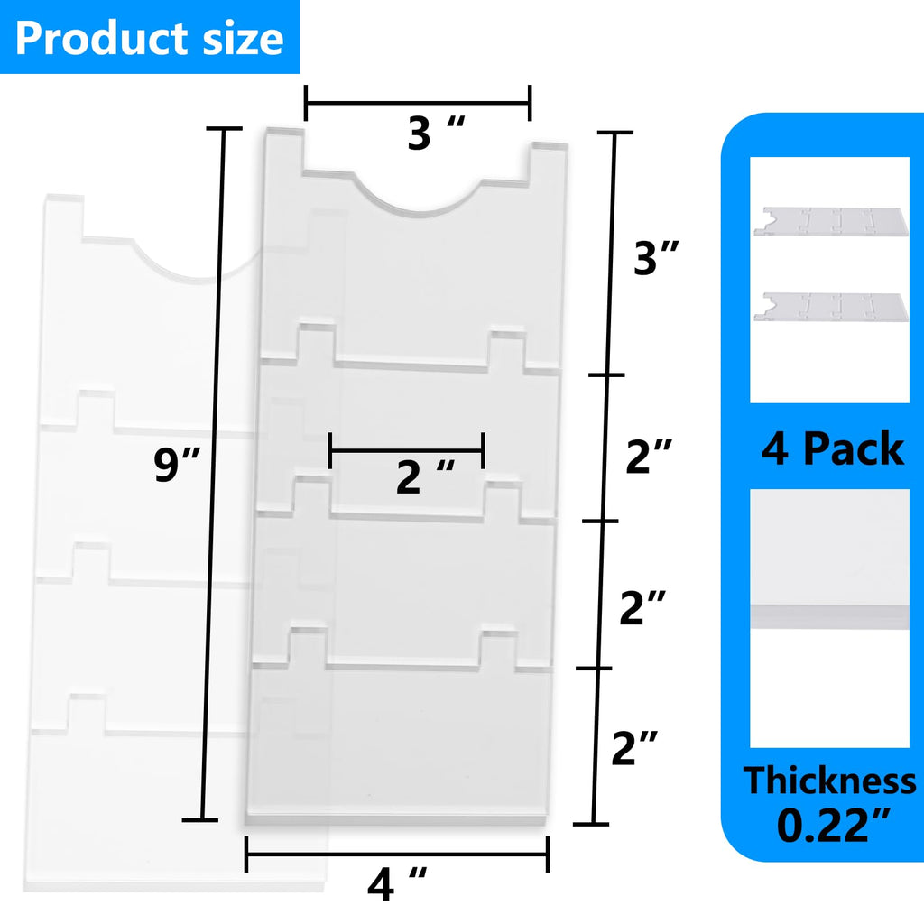 4-Pack Clear Acrylic Couch Wall Spacer, 2-9 Inch Adjustable Couch Stopper