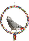 Bird Swing Colorful Rope Perch Climbing Toy for Parrots (M 10.4inch) | Soft cotton rope, colorful, supports balance