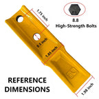 2-Piece AGT Excavator Tooth-Type Skid Steer Loader Backhoe with Pins, Mini Trenching Excavator Parts（USA Stock）