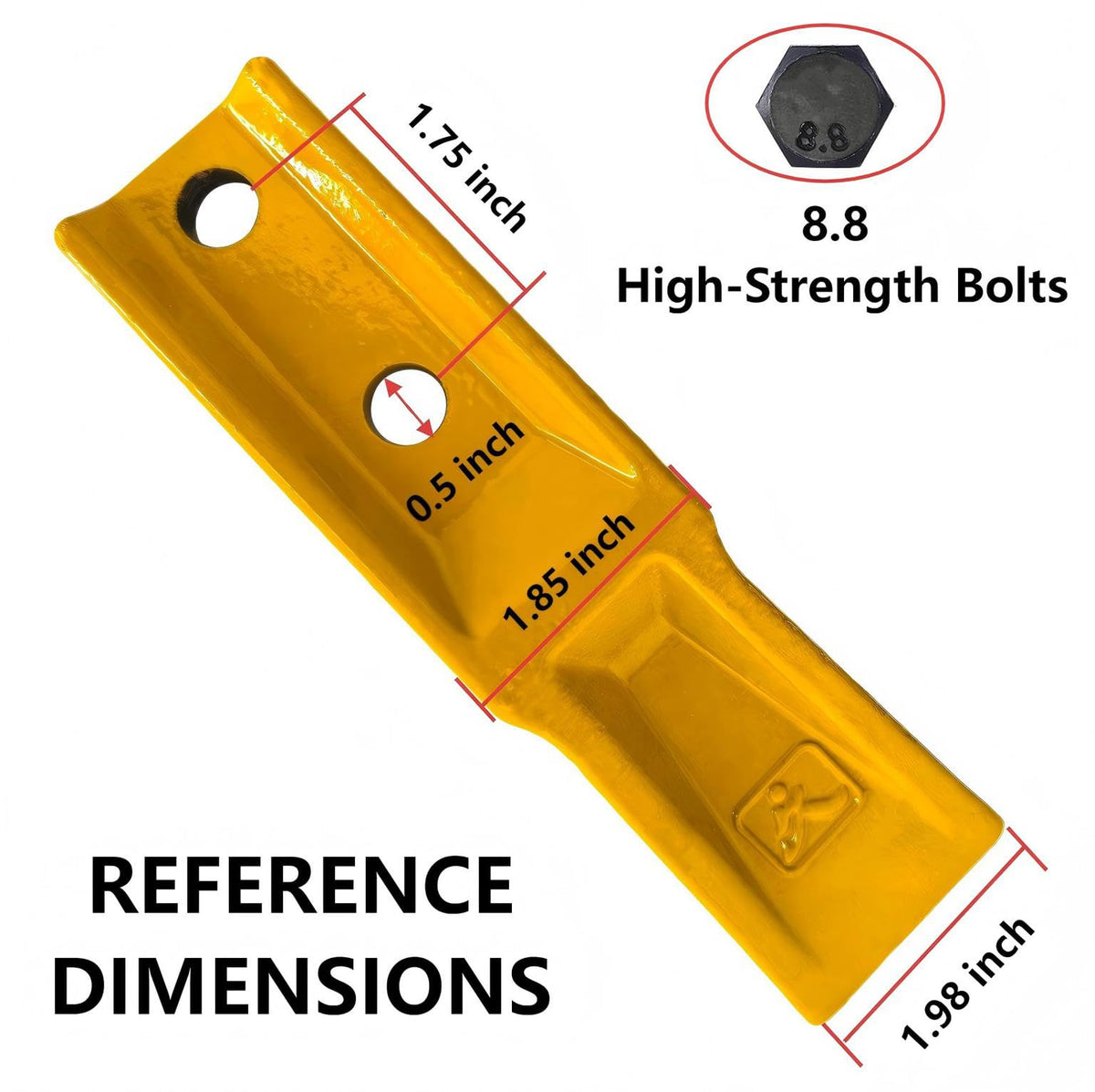2-Piece AGT Excavator Tooth-Type Skid Steer Loader Backhoe with Pins, Mini Trenching Excavator Parts（USA Stock）