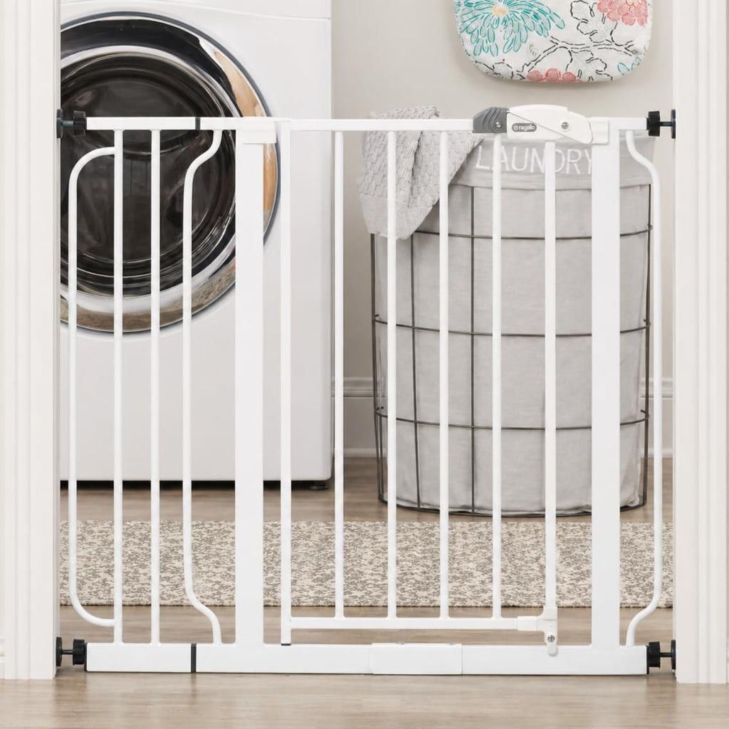 Safety 29-38.5" Baby Gate for Doorways & Bottom of Stairs, Pressure Mounted Baby Gate with Door for Babies, Toddlers