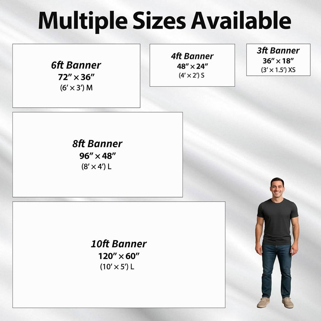 Personalized Custom Vinyl Banner 3–10 ft – Printed Sign for Indoor or Outdoor Use – Large Custom Banner for Business