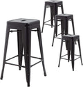 30" Metal Bar Stools | Black | Set of 4