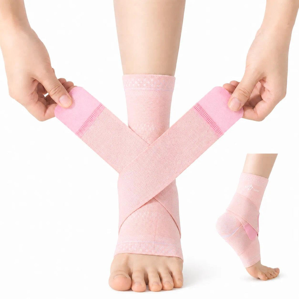 Breathable Ankle Brace Compression Sleeve with Adjustable Strap