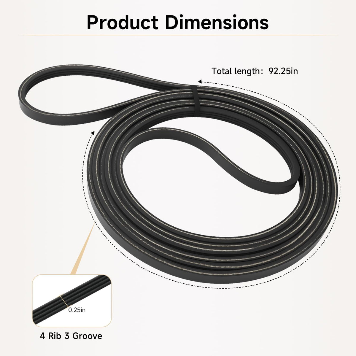 Dryer Drum Belt Dryer Drive Belt Replacement Compatible with Whirlpool WED5010LW1 WED4815EW1 WED4815EW0 WED5000DW2 WED5000DW1 LER4634JQ1 WED4800BQ1 LER5620KQ1 WED4950HW0 WGD4815EW1 WED49STBW1