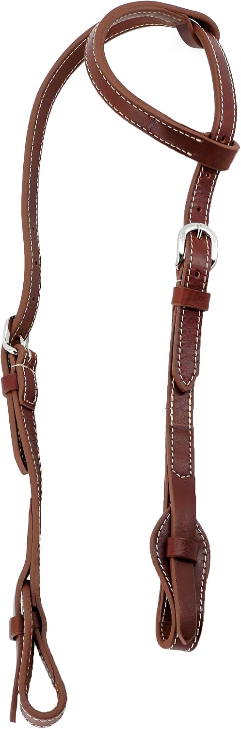 Western Working Tack Quick Change Browband Headstall Adjustable Bridle for Ranch Riding, Training & Shows - Premium