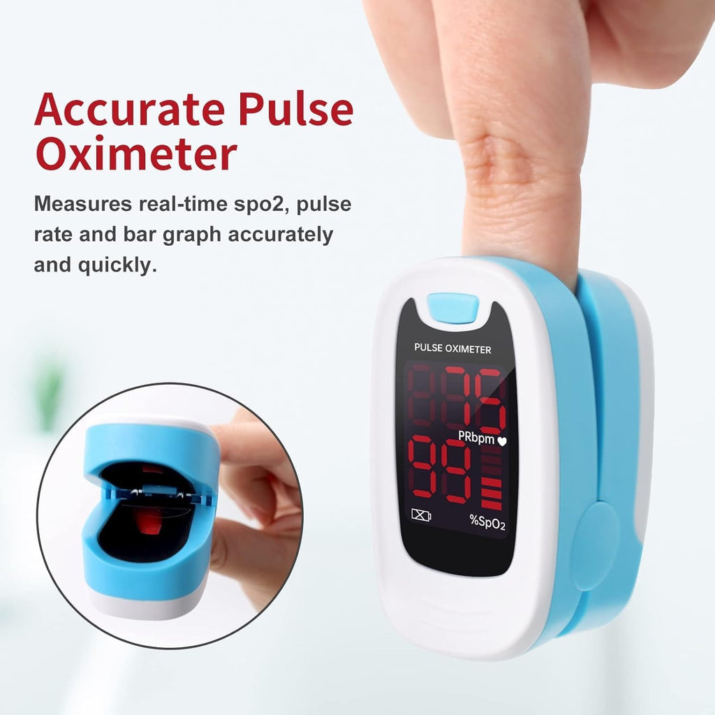 LED CMS50M Pulse Oximeter,SpO2 and PR Value Waveform Blood Oxygen, Neck/Wrist Cord