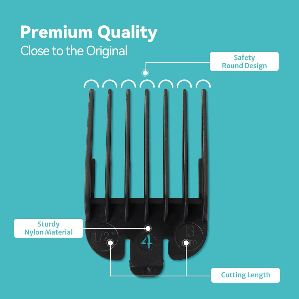 Clipper Guards Set Compatible with Most Wahl Clippers with Holder, Clipper Guides Replacement - 1/16" to 1", 10 Piece