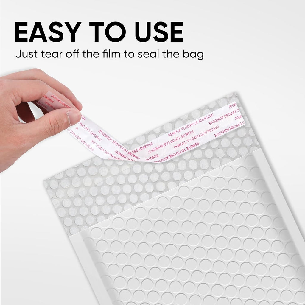 White Bubble Mailers 8.5 x 12 Inch 100 Pack, Usable Size 8.25X12 Inch Poly Mailers,Mailing Envelopes,Shipping