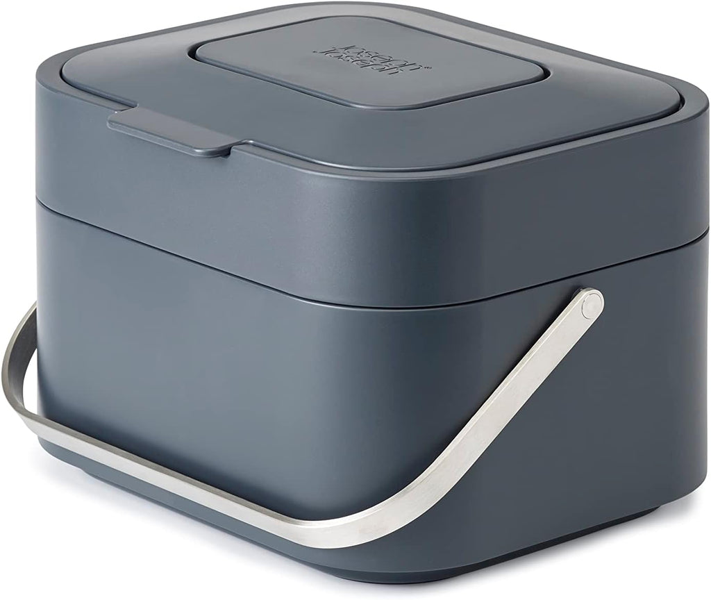 Intelligent Waste Compost Bin Food Waste Caddy with Odor Filter and Ventilation, 1 Gallon / 4 liters, Graphite