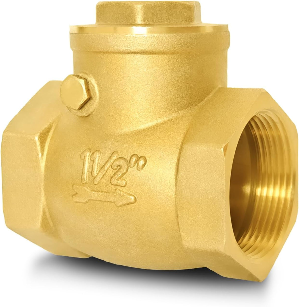 1-1/2" NPT Horizontal Swing Check Valve Brass Heavy-Duty Female Thread DN40