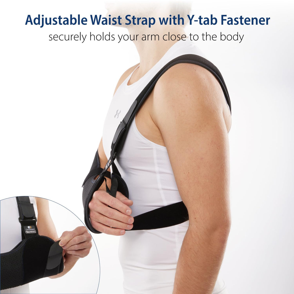 Duluxe Shoulder Immobilizer Arm Sling – Medical Sling with Adjustable Shoulder and Waist Straps for Torn Rotator