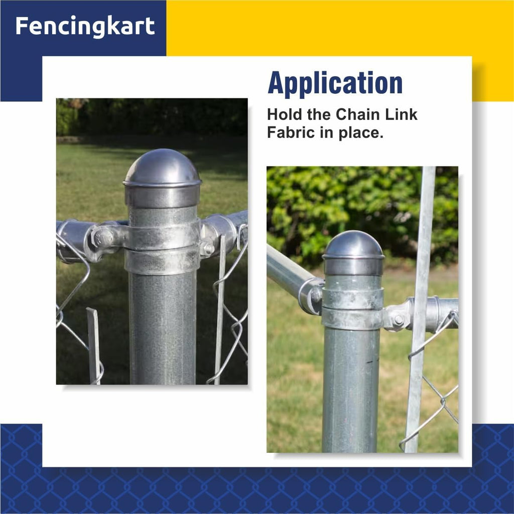Galvanized Steel Brace Bands for Chain Link Fence, with Nuts & Bolts, Fence Parts (Silver, 1-3/8")