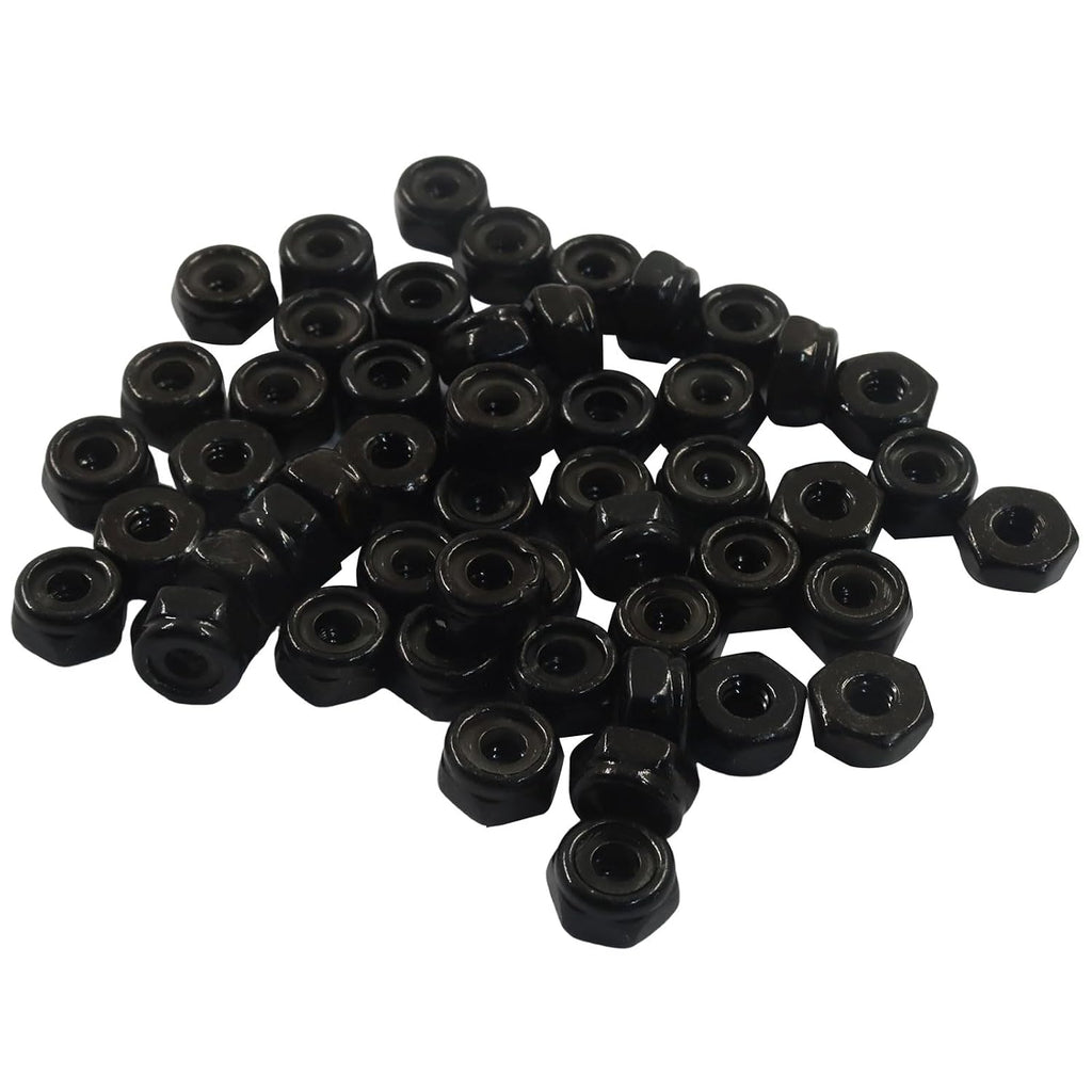 50 Pack #6-32 Nylon Insert Hex Lock Nuts, 304 Stainless Steel