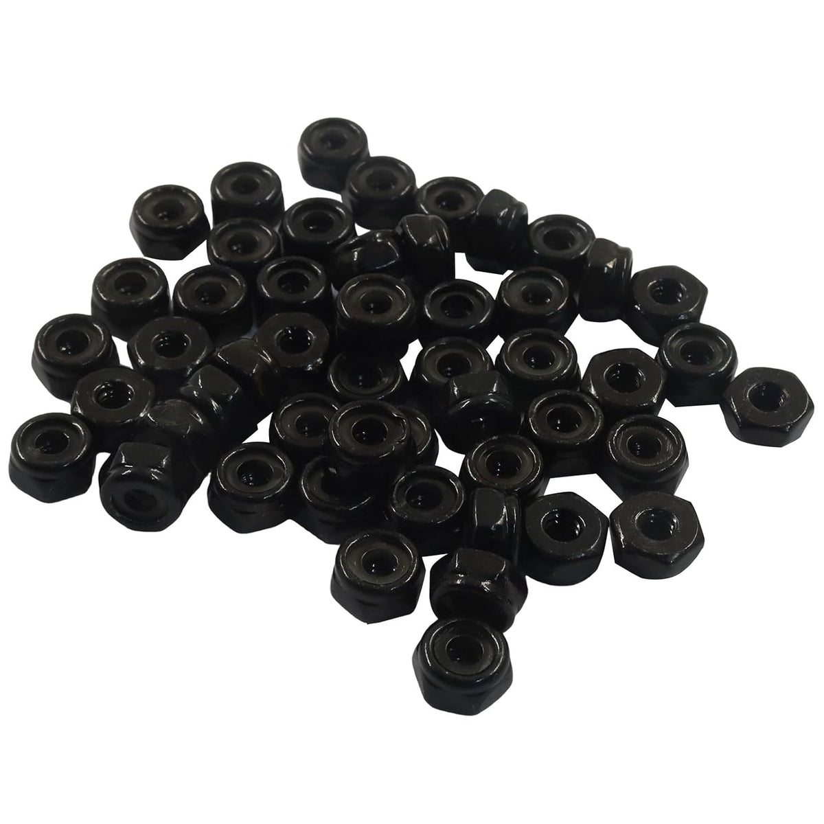 50 Pack #6-32 Nylon Insert Hex Lock Nuts, 304 Stainless Steel