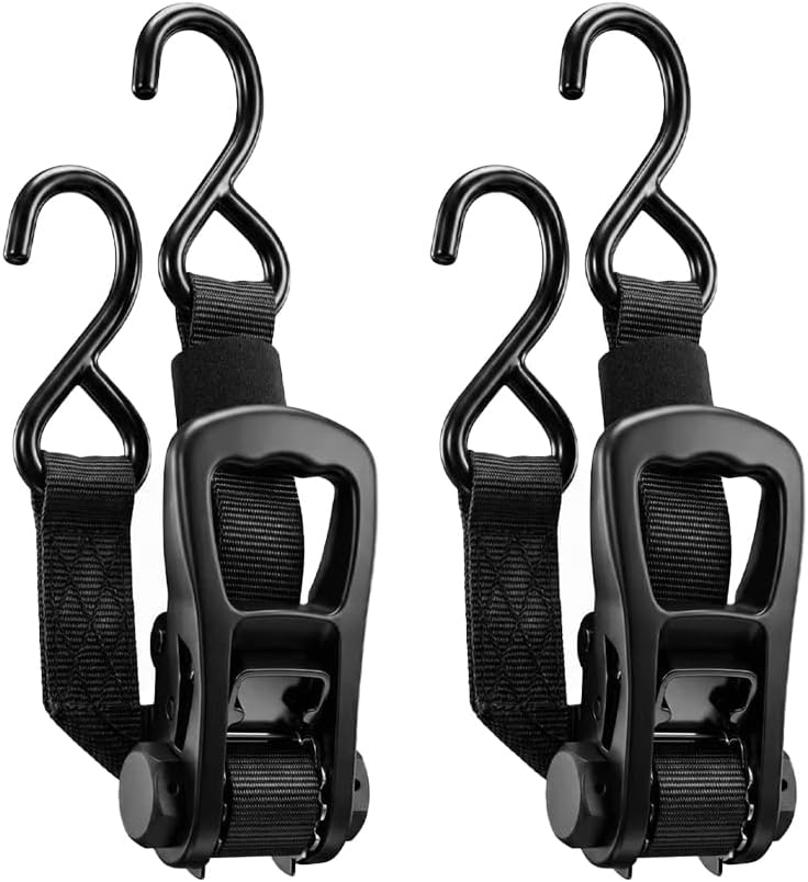 Retractable Transom Boat Tie Down Straps Boat Trailer Tie Down Strap 1x43-Inch, 2500lbs Break Strength with Quick Release Lock (Retractable)