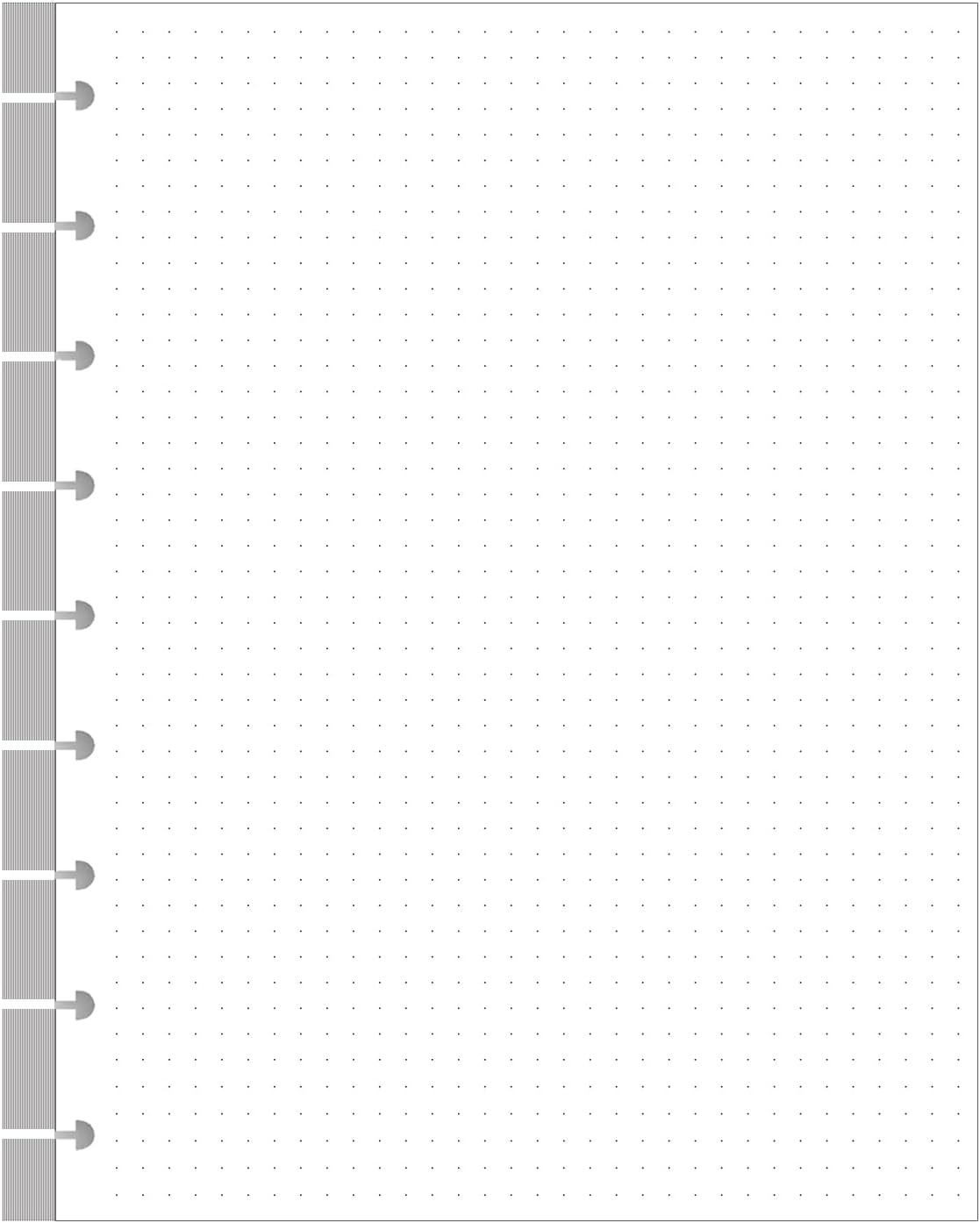 Classic Size Discbound Dotted Grid Refill Paper, 9-Disc Discbound Pre-punched Happy Planner Inserts