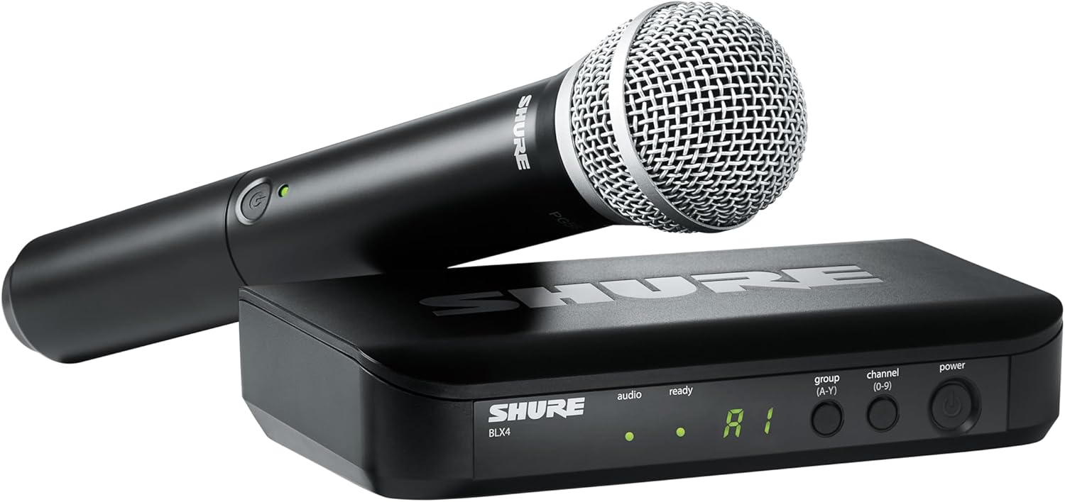 BLX24/PG58 Wireless Vocal Microphone System - H9 Band | 14-hour battery and 300 ft UHF range with PG58 handheld vocal