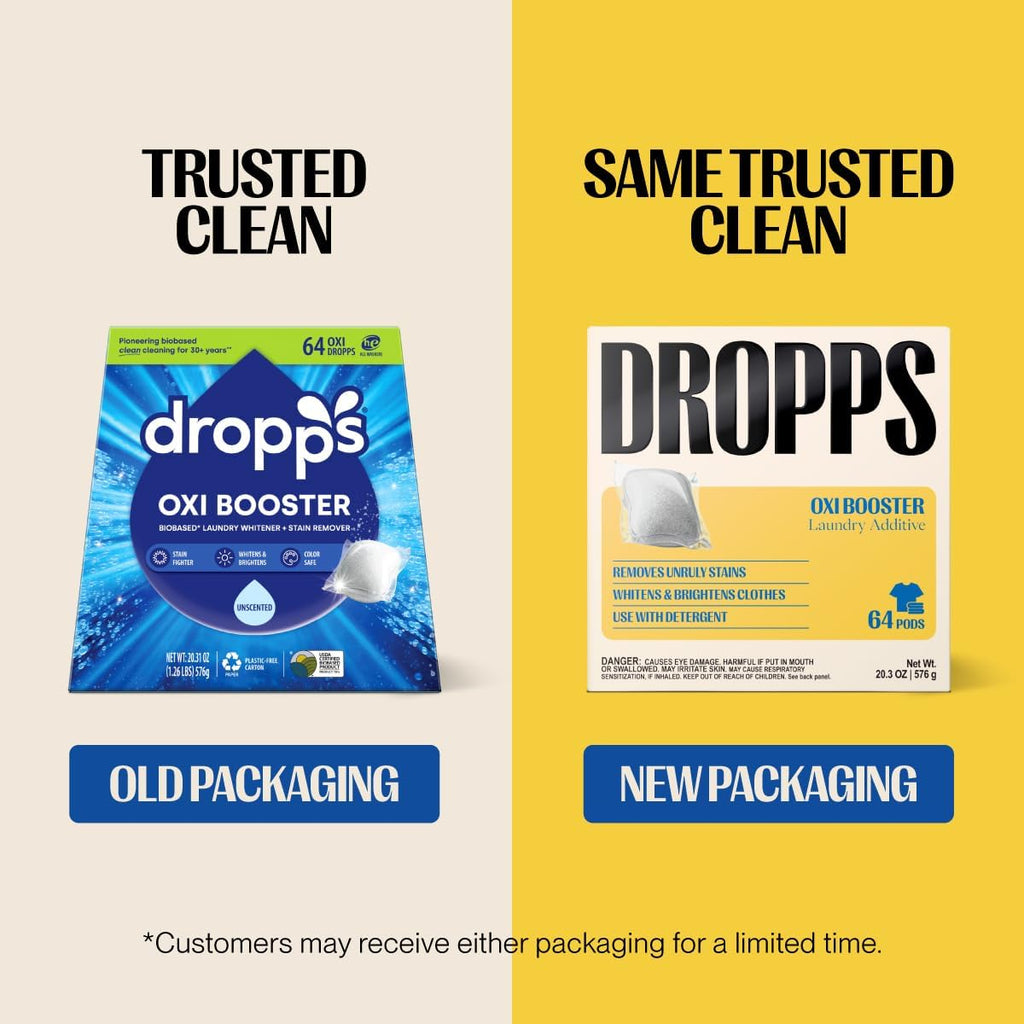 Oxi Booster Pods, Unscented (64 Count) - Laundry Whitener & Stain Remover | Free & Clear | Laundry Booster |