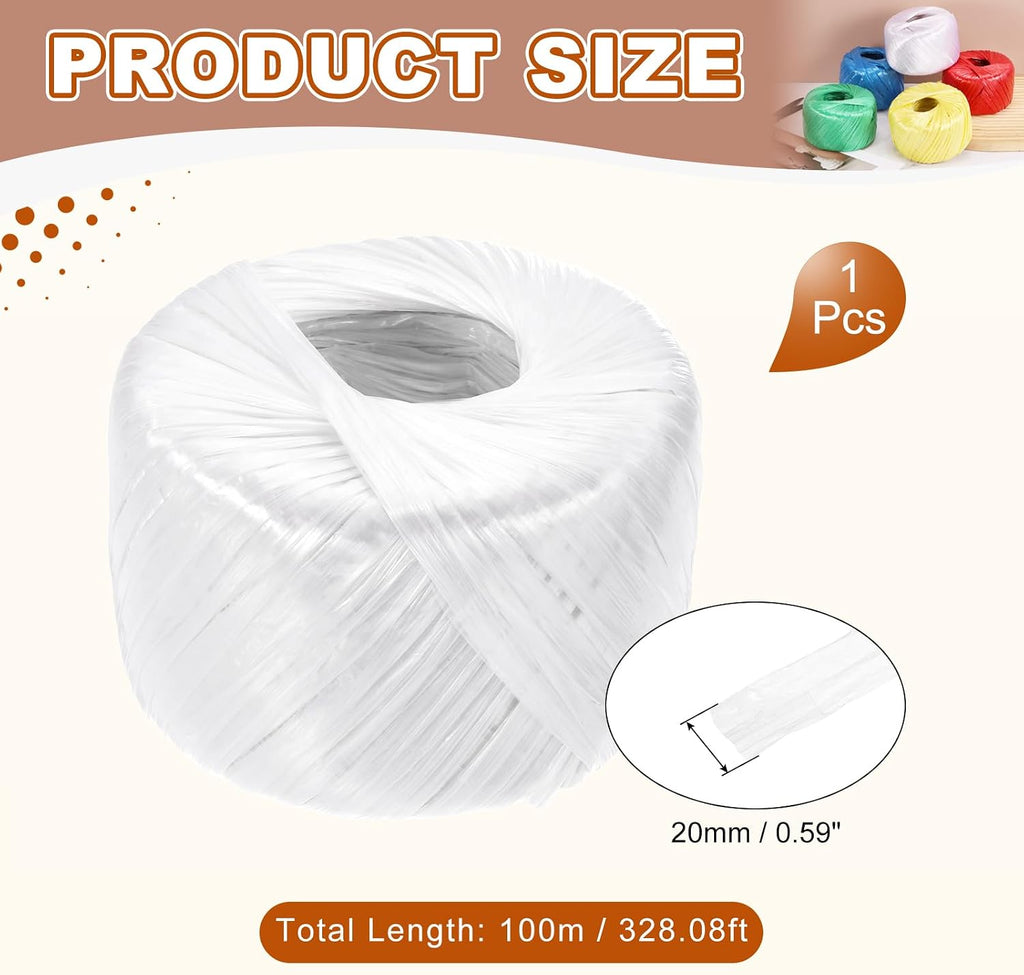 Polyester Nylon Plastic Rope Twine 100m/328ft Cord White